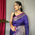BLUE  SUPERB ANTIQUE WEAVING USED IN THIS HANDLOOM SAREES   1