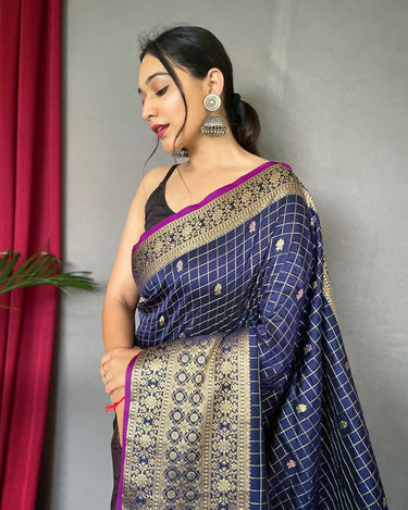 NAVY BLUE  SUPERB ANTIQUE WEAVING USED IN THIS HANDLOOM SAREES  1