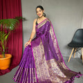 WINE SUPERB ANTIQUE WEAVING USED IN THIS HANDLOOM SAREES  2