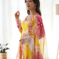 Pure Soft Organza Silk With Kali Pattern Gown Set 3