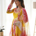 Pure Soft Organza Silk With Kali Pattern Gown Set 4
