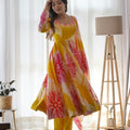 Pure Soft Organza Silk With Kali Pattern Gown Set 6