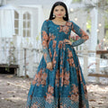 Floral Digital Printed Faux Georgette Gown 3