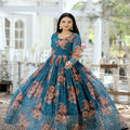 Floral Digital Printed Faux Georgette Gown 4