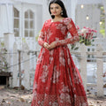 Floral Digital Printed Faux Georgette Gown 5