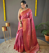 Pink Colour Kanchipuram Silk Saree