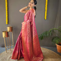 Pink Colour Kanchipuram Silk Saree 2