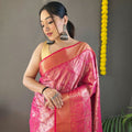 Pink Colour Kanchipuram Silk Saree 1