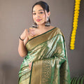 Green Colour Kanchipuram Silk Saree 1
