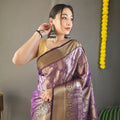 Purple Colour Kanchipuram Silk Saree 1