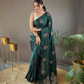  Green Amaya silk with zari based embroidery Saree