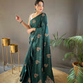  Green Amaya silk with zari based embroidery Saree 2
