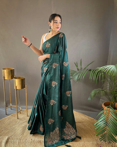  Green Amaya silk with zari based embroidery Saree 2