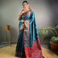 RAMA BLUE SOFT RANGEEN PATOLA SILK SAREE