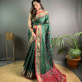 GREEN  SOFT RANGEEN PATOLA SILK SAREE