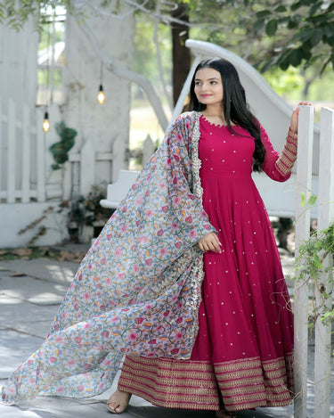 Rani Pink Ghoomar Kurta | Anarkali dress pattern, Fashion attire, Stylish  dresses
