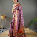 WINE Beautiful Lucknowi weaving saree 1