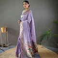 LIGHT PURPLE  Beautiful Lucknowi weaving saree 1