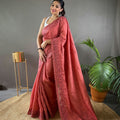 Maroon Pure matka silk soft saree