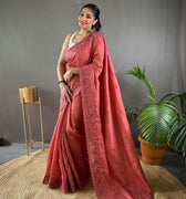 Maroon Pure matka silk soft saree