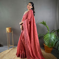 Maroon Pure matka silk soft saree 2