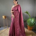 Wine Pure matka silk soft saree