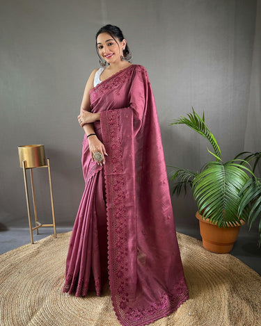 Wine Pure matka silk soft saree