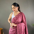 Wine Pure matka silk soft saree 1