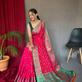 PINK SOFT RANGEEN PATOLA SILK SAREE 2