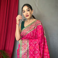 PINK SOFT RANGEEN PATOLA SILK SAREE 1