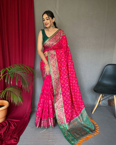 PINK SOFT RANGEEN PATOLA SILK SAREE