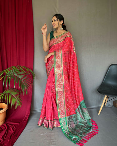 RED SOFT RANGEEN PATOLA SILK SAREE