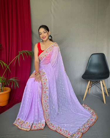  PURPLE PURE GEORGATE SAREE