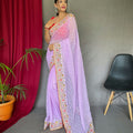 PURPLE PURE GEORGATE SAREE 2