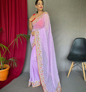 PURPLE PURE GEORGATE SAREE 2