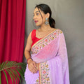 PURPLE PURE GEORGATE SAREE 1