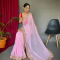  PINK   PURE GEORGATE SAREE 2