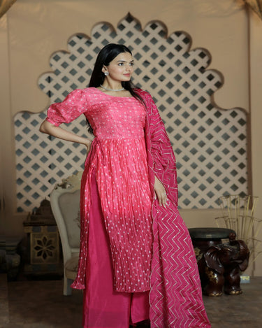 Pink Colour Nayracut Plazo kurti set 4