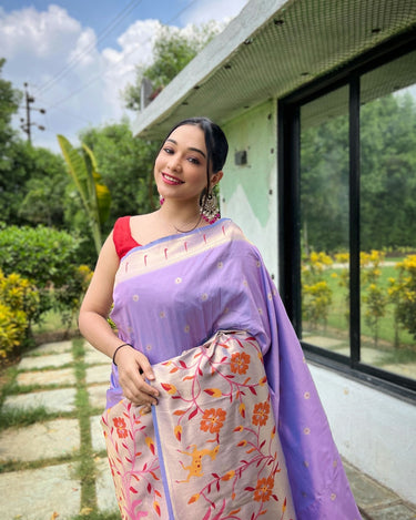 PURPLE   PURE PAITHANI SILK SAREE 1