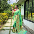 LIGHT GREEN   PURE PAITHANI SILK SAREE