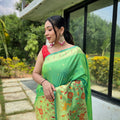 LIGHT GREEN   PURE PAITHANI SILK SAREE 1