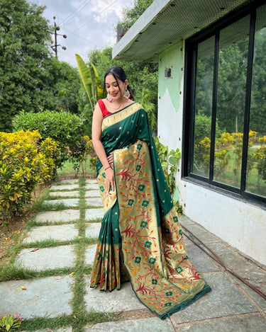 GREEN PURE PAITHANI SILKGREE SAREE 