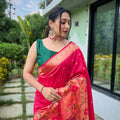 PINK PURE PAITHANI SILKGREE SAREE   2