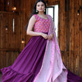 Pink Colour Sleeveless Sequins Gown 3