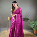 PINK PURE RUHI SILK SAREE WITH ALL OVER JAL WORK 2