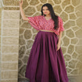 Wine Colour Chinnon Designer Gown 1