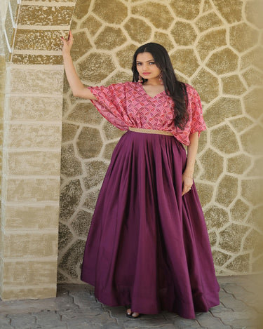 Wine Colour Chinnon Designer Gown 1