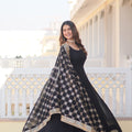 BLACK  Designer Sequins Work Gown - Stunning Fashion Statement 1
