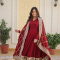 Maroon Colour Embroidery Sequins work Gown