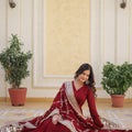 Maroon Colour Embroidery Sequins work Gown 7